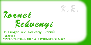 kornel rekvenyi business card