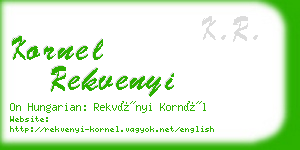 kornel rekvenyi business card